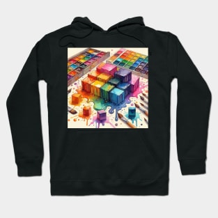 Psychedelic looking abstract illustration of art pallets Hoodie